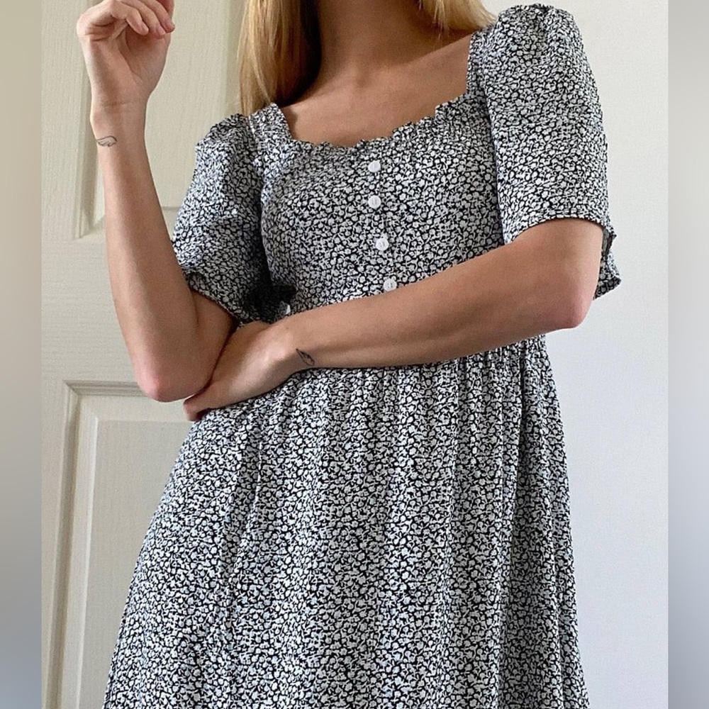 & OTHER STORIES DITSY FLORAL PRINT SMOCKED BACK MAXI DRESS